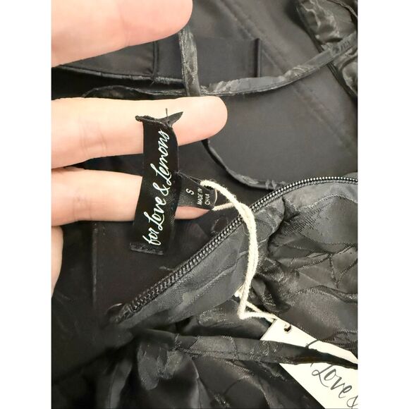 For Love and Lemons Womens Black Floral Jacquard Faith Mini Dress Small NWT - Picture 5 of 6